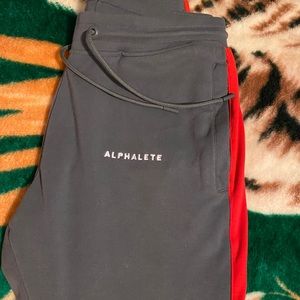 Alphalete Premium Stripe Joggers (Red, Gray)